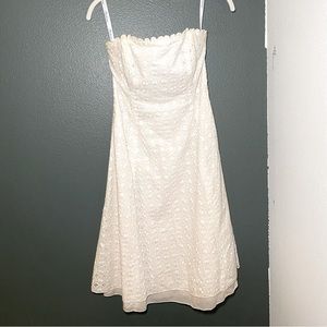 Vintage Shoshanna Eyelet Strapless Dress, Size 2